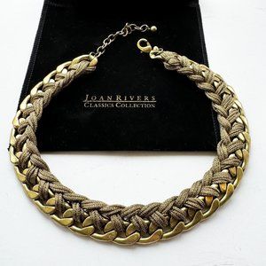 Joan Rivers Fabric and Gold Metal Necklace 20"